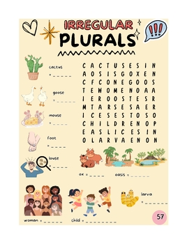 Preview of Irregular Plurals Word Search Puzzles