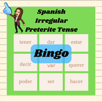 Preview of Spanish Irregular Preterite Tense Verbs Bingo