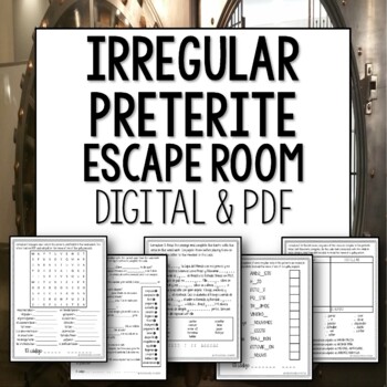 Preterite Tense Regular and Irregular Verbs Spanish Escape Room