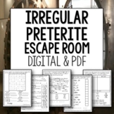 Irregular Preterite Escape Room for Spanish