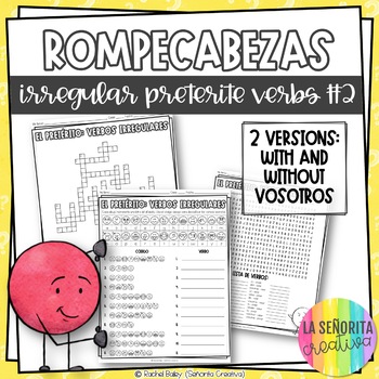 Preview of Irregular Preterite Verbs Word Puzzles Set 2 | Word Search and Crossword