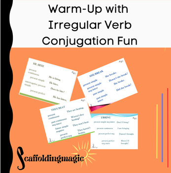 Preview of Warm-Up with Irregular Verbs and Conjugation Fun!!