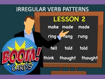 Preview of Irregular Verb Patterns, Lesson 2, BOOM CARDS!