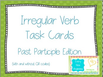 Preview of Irregular Verb Task Cards with Past Participles