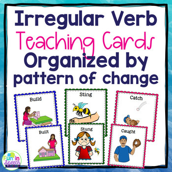 Preview of Irregular Verb Teaching Cards and Activities