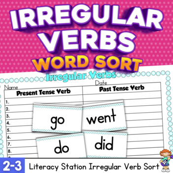 Preview of Irregular Verb Word Sort and Recording Sheet