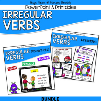 Preview of Irregular Verbs PowerPoint, Posters, Printables, Games {Bundle}