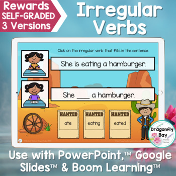 Preview of Irregular Verbs Digital Game for PowerPoint™ Google Slides™ and Boom Learning™