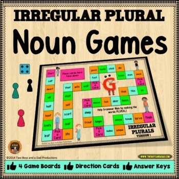 Preview of Irregular Plural Nouns Game with 4 Versions