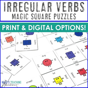 Preview of Matching Regular and Irregular Verbs Puzzles, Activities, Games, or ELA Center