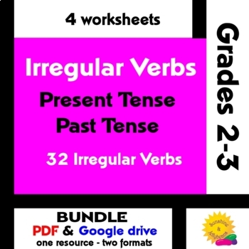 Irregular Verbs - Present & Past Tense - Grades 2-3 - CCSS - PDF/Google ...