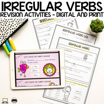 Preview of Irregular Verbs Learning Pack | Digital + Printable Support | Test Prep