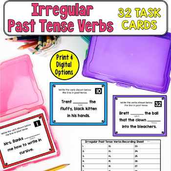 Preview of Irregular Past Tense Verbs Task Cards: Practice Generating the Correct Verb