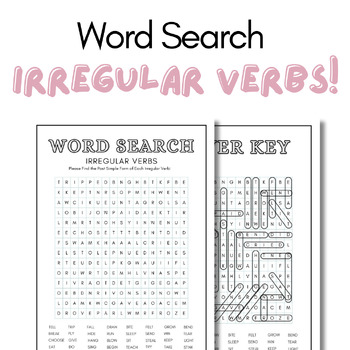 Preview of Irregular Verbs Word Search