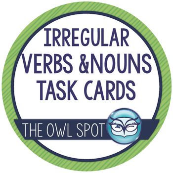 Preview of Irregular Verbs and Plural Nouns task cards