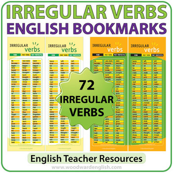 Preview of Irregular Verbs in English - Bookmarks
