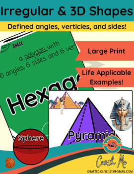 Preview of Irregular and 3D shapes anchor charts posters Math Geometry Art