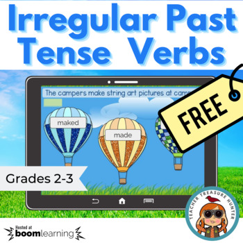 Preview of Irregular past tense verbs ELA BOOM cards 2nd grade 3rd grade