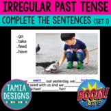 Irregular and regular past tense verbs in sentences Boom C