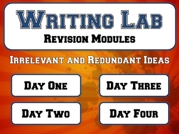 Preview of Irrelevant and Redundant Ideas - Writing Lab Revision Module