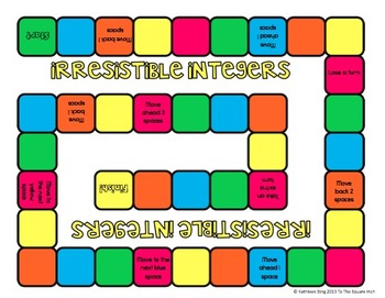 Integers Board Games By To The Square Inch- Kate Bing Coners | Tpt