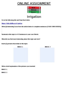 Preview of Irrigation Online Assignment
