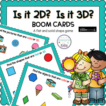 Preview of Is It 2D? Is It 3D? BOOM CARDS A Flat and Solid Shape Game