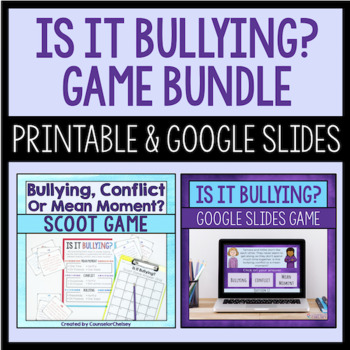 Preview of Is It Bullying Game Bundle - Printable And Google Slides