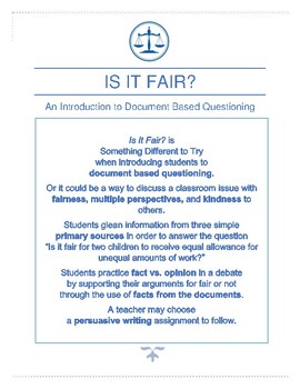Preview of Is It Fair? - An Introduction to Document Based Questioning