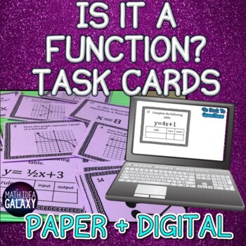Preview of Is It a Function? Task Cards 8.F.A.1- Printable & Digital Resource