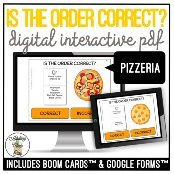 Preview of Is The Order Correct? Pizzeria Digital Activity