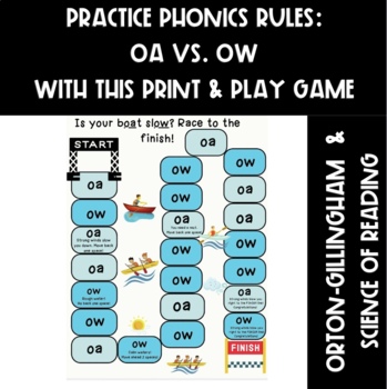 Preview of Is Your Boat Slow? Race to the Finish! oa/ow Phonics game- OG/SOR aligned