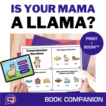 Preview of Is Your Mama A Llama Activities Printable Book Companion Speech Therapy Boom
