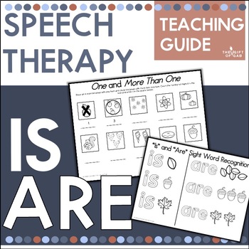 Preview of Is & Are Linking Verb Grammar and Syntax for Speech Therapy