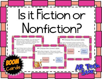 Preview of Is it Fiction or Nonfiction? with AUDIO Boom Cards