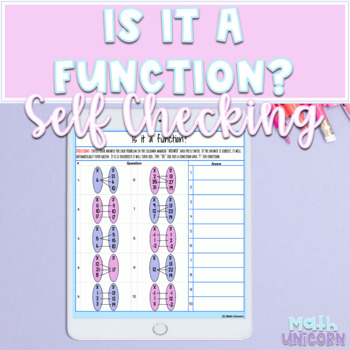 Preview of Is it a Function? | Mapping Diagram | Self-Checking Activity | 