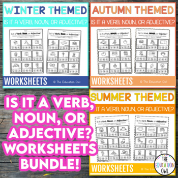 Preview of Is it a Verb, Noun, or Adjective? Worksheets Bundle