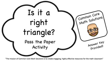 Preview of Is it a right triangle? – Pass the Paper (Cooperative Learning Activity)