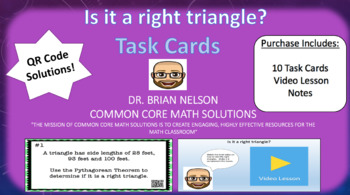 Preview of Is it a right triangle? - Task Cards & Interactive Video Lesson!