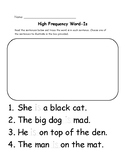 Is sight word worksheet-trace, read, draw.