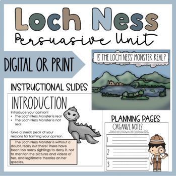 Preview of Is the Loch Ness Monster Real? Persuasive Writing Unit | No prep!