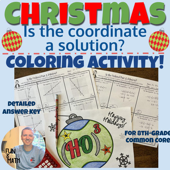 Preview of Is the ordered pair a solution? Christmas Coloring Activity