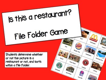 Preview of Is this a restaurant? File Folder Activity