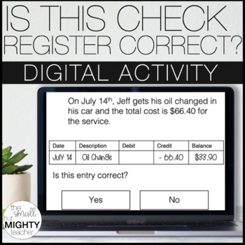 Preview of Is this check register correct? Digital Learning