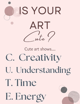 Preview of Is your Art Cute Inspirational Classroom Poster