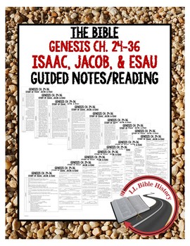Preview of Isaac, Jacob, and Esau Guided Notes and Reading (Bible Genesis Chapters 24-26)