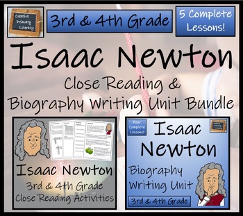 Preview of Isaac Newton Close Reading & Biography Bundle | 3rd Grade & 4th Grade