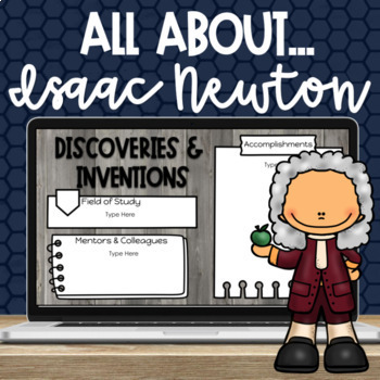 Preview of Isaac Newton Digital Research Graphic Organizer Biography