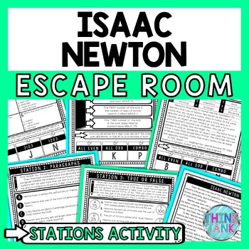 Preview of Isaac Newton Escape Room Stations - Reading Comprehension Activity
