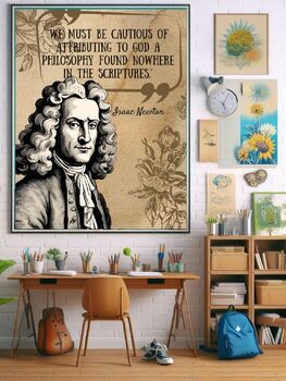 Preview of Isaac Newton Educational Poster: "If I have seen further it is by standing on th